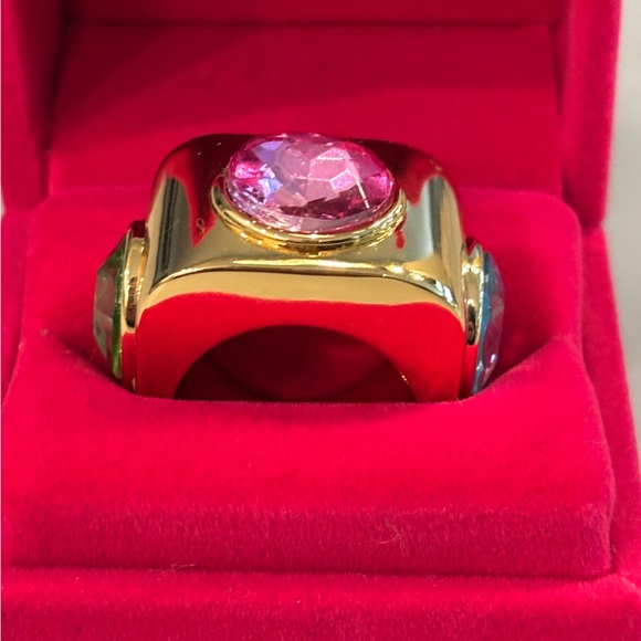 NWOT Kurt Geiger Gold and Gemstone Ring Size 8. It is a 8 regardless of comments - Picture 7 of 8